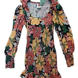 Farm Rio|Garden Black‎ Mini Dress|NWT| SZ XS
